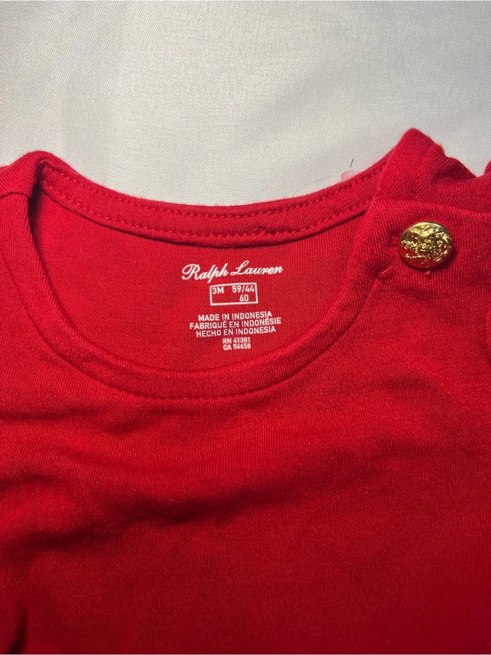 Ralph Lauren Girls Red Holiday Dress with Plaid Tie Belt – Size 3 Months
